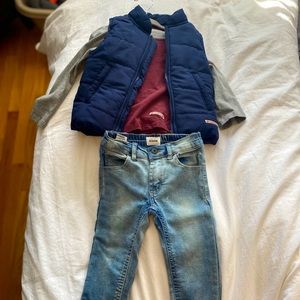 Hudson Jeans 3 Pc Set - vest, jeans & rugby shirt